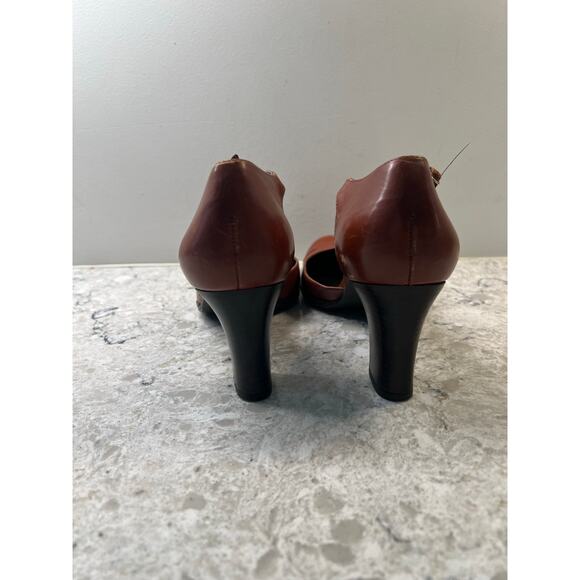 Etienne Aigner Women's Leather Dress Heels Red Ankle Strap Size 8 JL - Picture 5 of 10